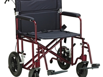 22" Bariatric Aluminum Transport Chair